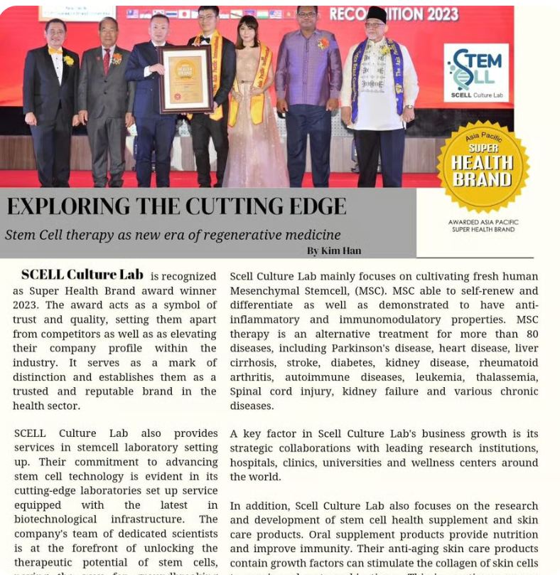 Media feature: Exploring the Cutting Edge, on Scell Culture Lab and regenerative medicine